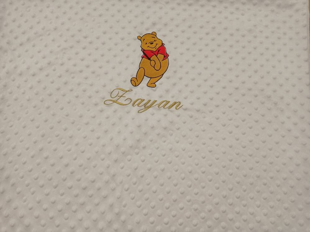 Couverture Winnie Fait Main Brodé Prénom Personnalisé
