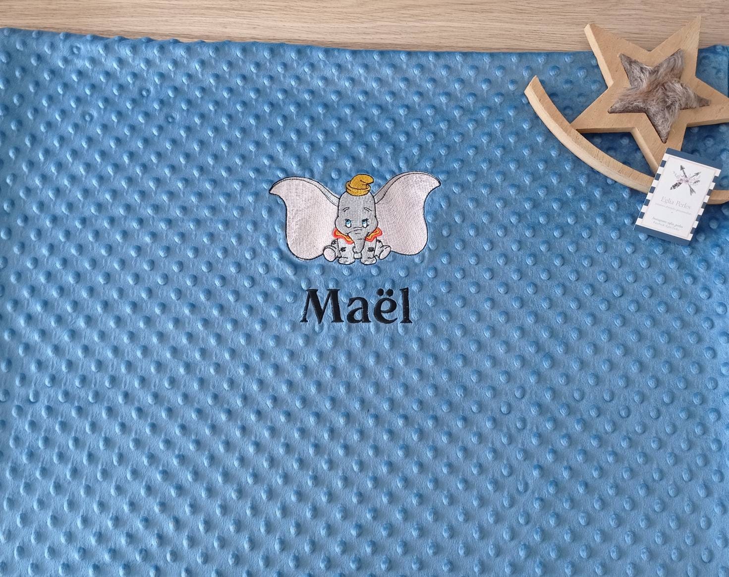 Couverture Bébé Personnalisé Brodé Au Prénom de Bébé. Thème Éléphant Dumbo