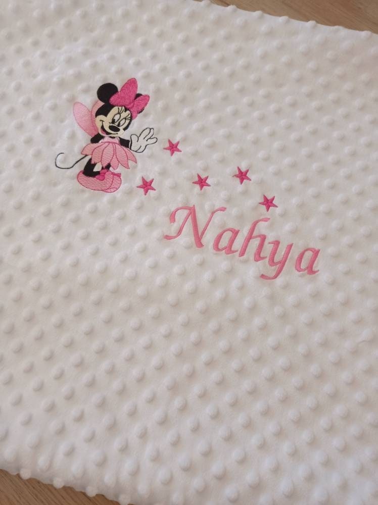 Couverture Bébé Brodé Prenom Fee Minnie