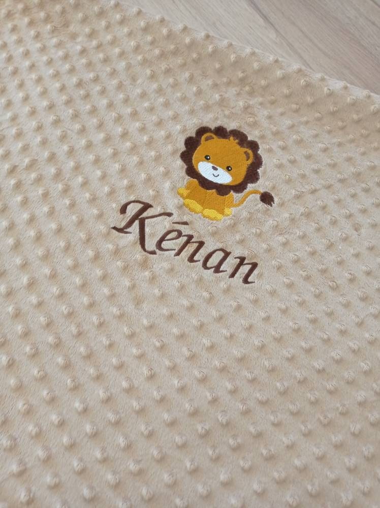 Couverture Personnalisé Bébé Brodé Lion