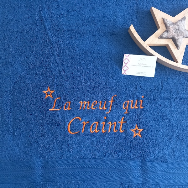 serviette de bain brodé message personnalisé