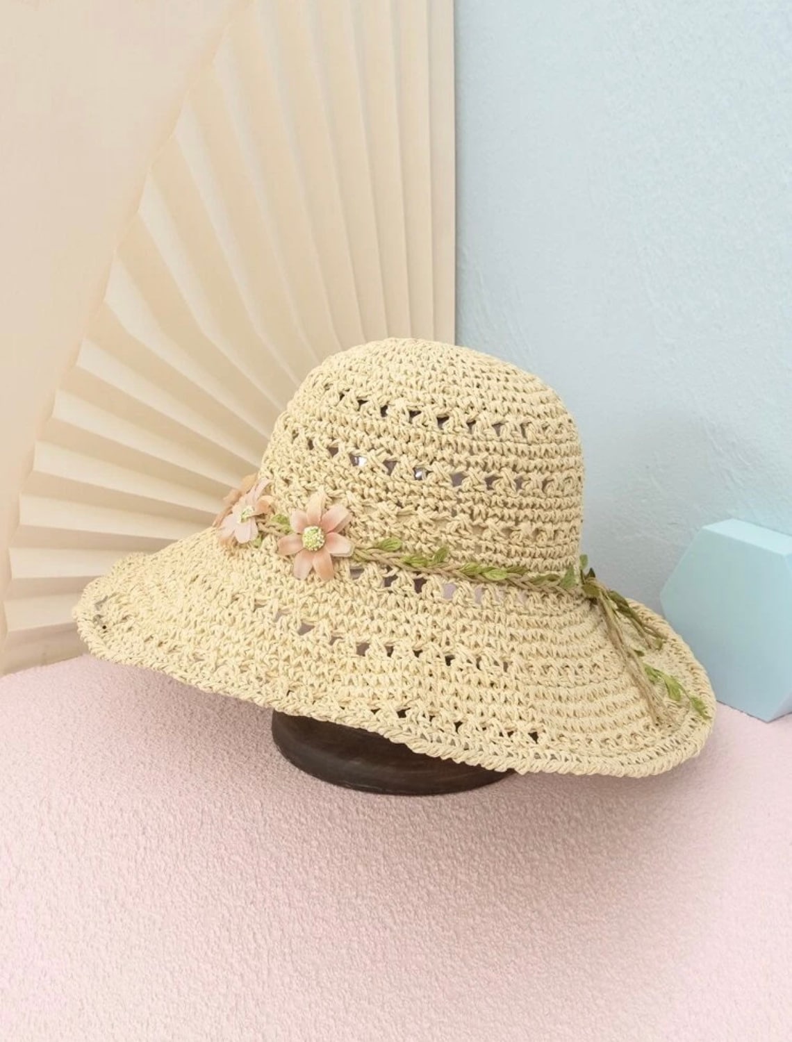 Bow Straw Hat Women Japanese Style Doublesided Students Etsy