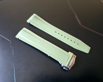 Correa de caucho fluorado para LONGINES Conquest HydroConquest GMT L3 - 21 mm/22 mm