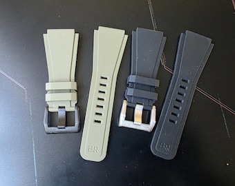 Correa de caucho FKM para Bell Ross BR01 BR03 - 32 x 24 mm