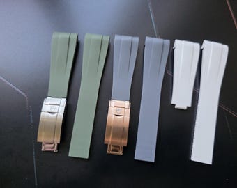 FKM Gummiband für Tudor Black Bay BB58/BB41/BB54 - 20/21/22 mm gebogen