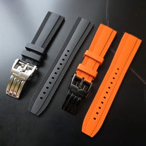 Cinturino Orologio Ricambio In Acciaio Inox Nero - Bracciale Curvo Con Chiusura