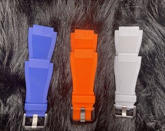 34mm Rubber Watch Strap Replacement for Bell Ross Watch BR01 BR03 Watch Band Replacement