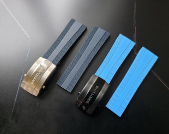 Correa de caucho fluorado de repuesto para Breitling (22 mm y 24 mm)
