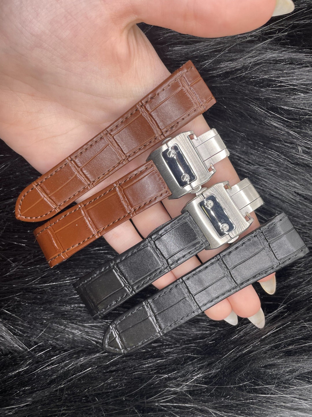 Strap Replacement for Cartier Sandos Leather Watch Band 20mm 23mm Watch Strap Replacement Etsy UK