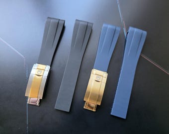 FKM Kautschukarmband für Tudor Black Bay BB58/BB41/BB54 - 20/21/22 mm Gebogen