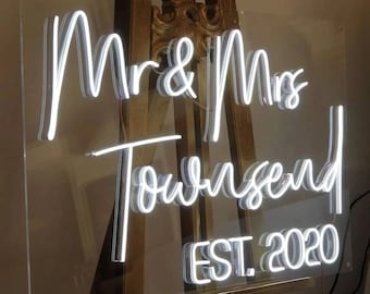 Instant Order Wedding Neon Sign Decor Venue Event, Wedding personalized neon Sign, Express Service