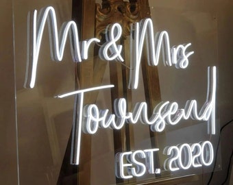 Instant Order Wedding Neon Sign Decor Venue Event, Wedding personalized neon Sign, Express Service