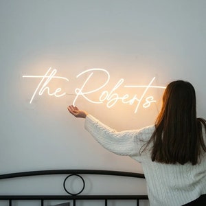 Letrero de neón de boda | letrero de neón personalizado | regalo de boda | Decoración de boda | signo de neón apellido | signo de boda de neón | Signo de nombre LED | Decoración del hogar