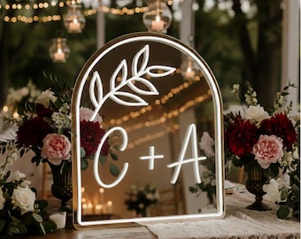Initials Wedding Neon Sign, Custom Neon, Boho Wedding Neon Sign, Wedding Decor, Wedding Gift, Personalized Wedding Sign, Neon Sign Wedding