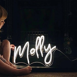 Sinal de néon personalizado para quarto de crianças, sinal de néon com nome personalizado, decoração de casa, decoração de quarto, sinal de nome da família, presente para crianças, decoração de quarto de criança