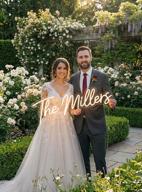 Custom Neon Sign, Neon Signs, Wedding Neon sign, LED Neon Light Sign, Personalized Neon Sign, Home Decor, Wall Decor, Gift for him/her