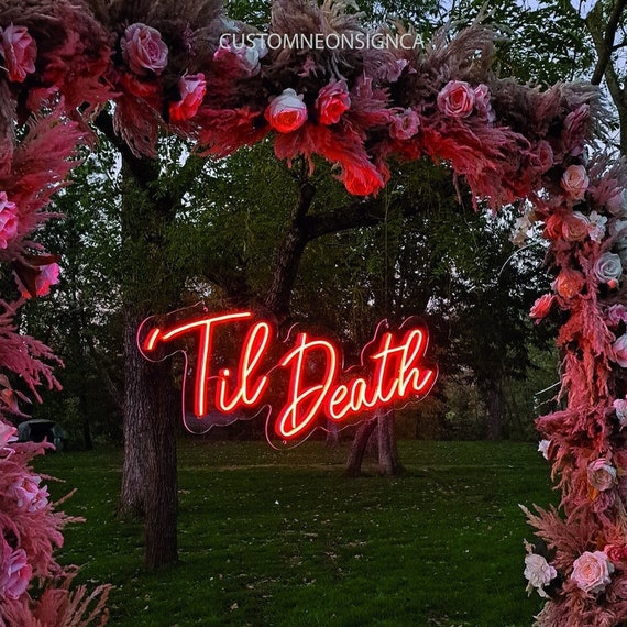 Til Death Neon Sign, Wedding Neon Sign, Custom Neon Sign, Neon Sign, Neon Sign Custom, Wedding Neon Sign, Til Death Sign, Til death led sign