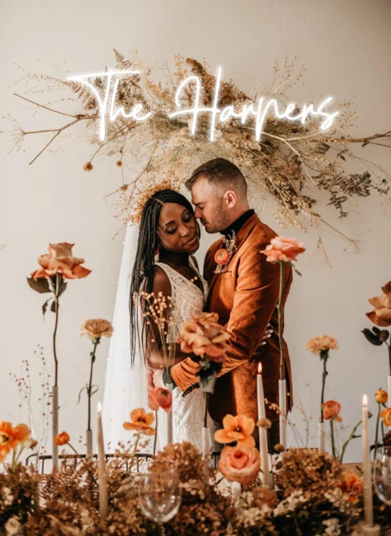 Custom Neon Wedding Sign Wall Decor, Neon Name Sign Wedding Decor, Neon Sign Custom Engagement Decor, Wedding Signs Personalized Gifts