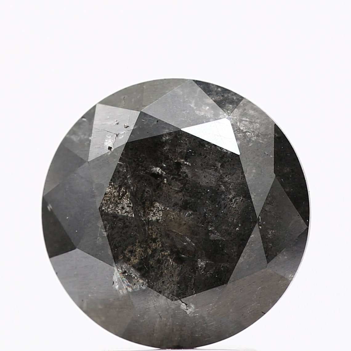 2.34 Carat Natural Salt And Pepper Diamond Fancy Black Round Etsy