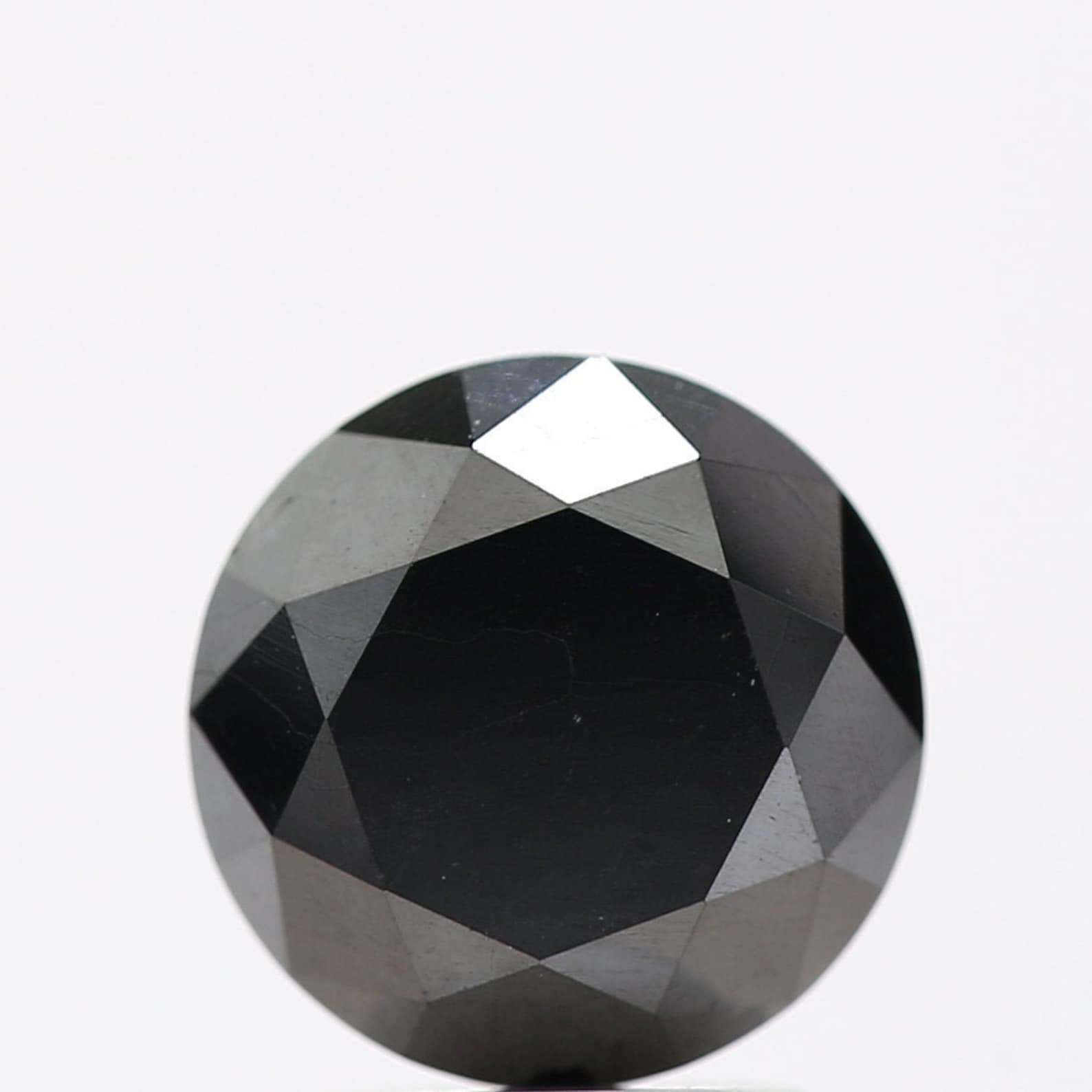 2.91 Ct Natural Black Color Diamond Natural Round Brilliant Etsy
