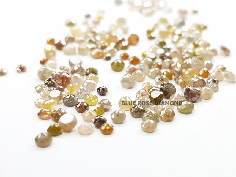 Rustic Diamond Fancy Tambuli Cut Diamond Natural Loose Salt and Pepper Diamond 5.01 Ct Natural Round Rose Cut Mix Color Diamond