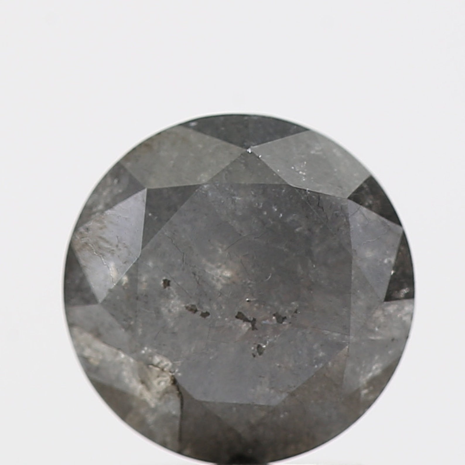 Salt And Pepper Diamond 1.82 Ct Natural Round Brilliant Cut Etsy