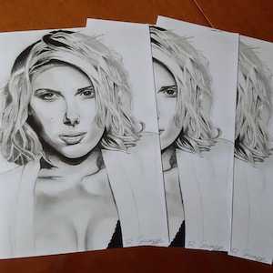Print of original Scarlett Johansson drawing