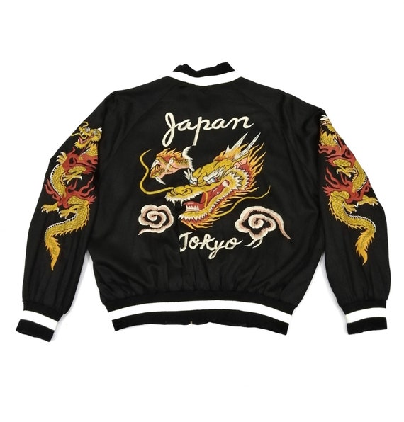Vintage Japanese Sukajan Souvenir Dragon Reversibl
