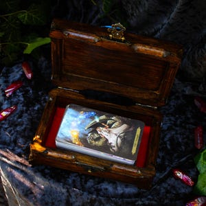 Golden dragon wooden chest Fantasy handmade mystical creatures box Brutal reptilian decoration box Gift for men husband father friend 23/08 image 19