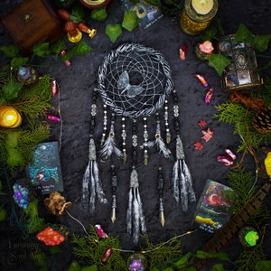 Authentic Dreamcatcher, Custom Wiccan Wall Hanging, Boho dream catchers, Witchy Home Decor, Gothic Bedroom Decor, Magical Housewarming Gift
