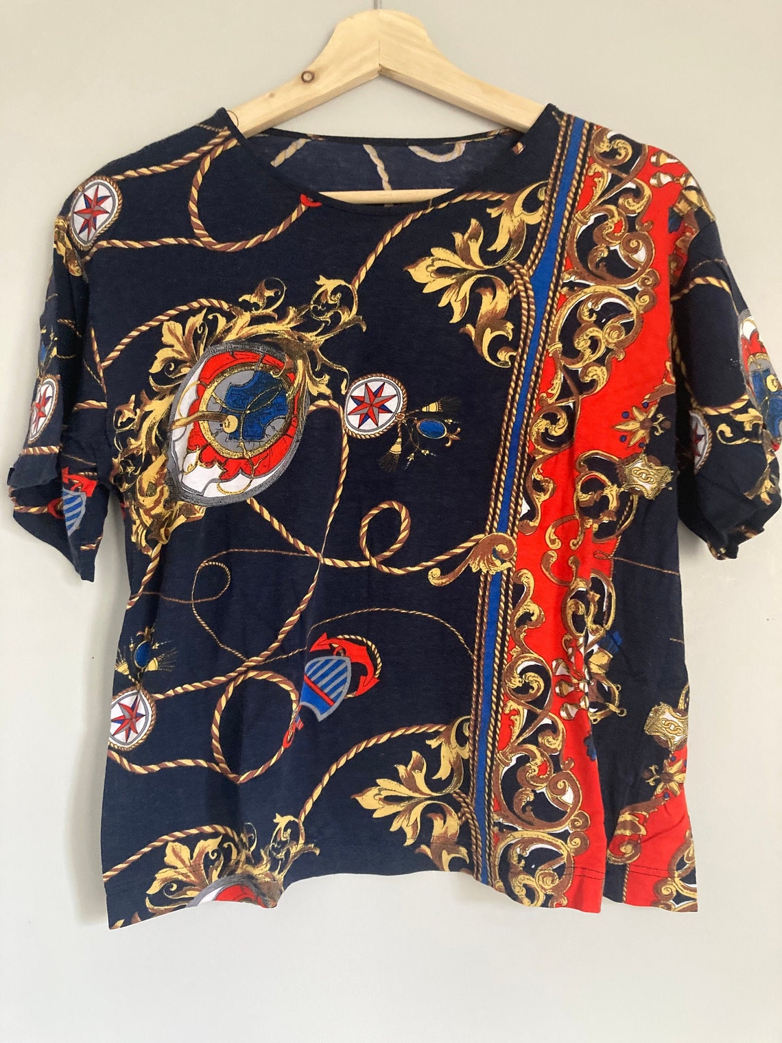 Vintage baroque printed Tshirt Etsy