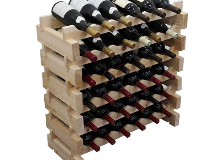 Thicker Wood 6/'x6/' wine display Wine Stand 36 Bottle Capacity Stackable Storage Wine Rack Wobble-Free
