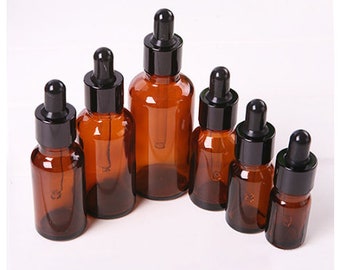Dropper Bottles-Amber Glass Essential Oil Liquid Reagent Pipette Empty Dropper Bottle 5-50ml