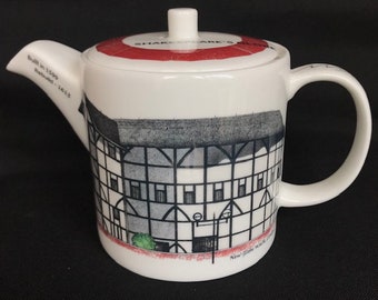 The Globe Theatre Tea Pot - Fine Bone China - Shakespeare's Globe Theatre - Heritage Building - London Theatre Landmark