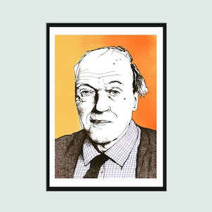 Roald Dahl Portrait Signed Fine Art Print | Literary Print | Lovers of Literature Gift | Book Lover Gift | Modern Home Decor