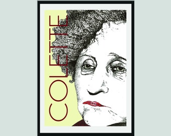 Póster de Colette - Póster contemporáneo / Lámina literaria / Regalo para amantes de la literatura / Decoración moderna para el hogar / A2