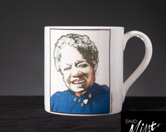 Maya Angelou Ceramic Mug - Author Quote Mug - Original Artwork on a Mug - Fine Bone China Maya Angelou Mug - Gift for Book Lovers