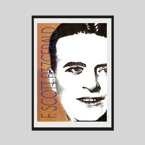 F. Scott Fitzgerald Poster - Contemporary A2 Portrait Poster | Literary Print | Gift for Lovers of Literature | Modern Home Decor