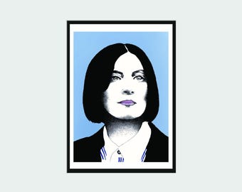 Donna Tartt Portrait Artist Signed Print | Literary Portrait Print | Signed A4 Print | Writer Gift | Gift for Book Lovers | Home Decor