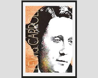 Louis Carroll Autor Poster - Zeitgenössisch A2 Porträt Poster | Literarischer Druck | Geschenk für Liebhaber der Literatur | Modernes Wohndekor