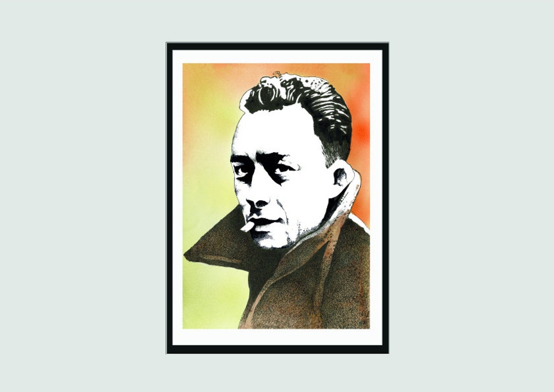 Albert Camus - Signed Fine Art Print | A4 Literary Portrait Print ...
