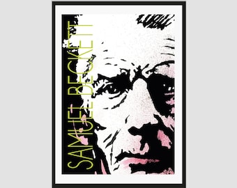 Samuel Beckett Poster - Contemporary A2 Portrait Poster | Literary Print | Gift for Lovers of Literature | Modern Home Decor