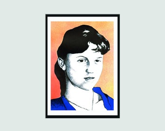 Sylvia Plath - Signed Fine Art Print | Literary Portrait Print | Signed Print | Writer Gift | Gift for Book Lovers | Modern Home Decor