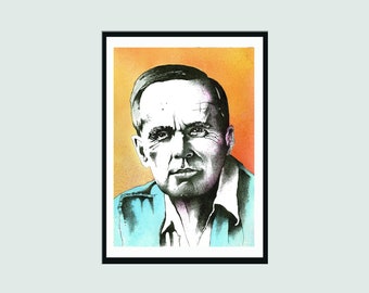 Cormac McCarthy Portrait Signed Print | Literary Portrait Print | Signed A4 Print | Writer Gift | Gift for Book Lovers | Modern Home Decor
