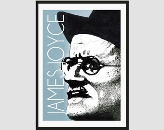 James Joyce Author Poster - Contemporary A2 Portrait Poster | Literary Print | Gift for Lovers of Literature | Modern Home Decor