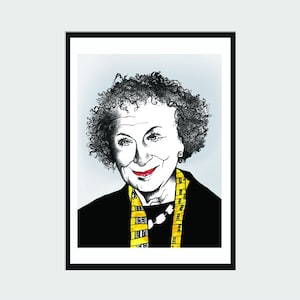 Margaret Atwood Portrait Signed Print | Literary Portrait Print | Signed A4 Print | Writer Gift | Gift for Book Lovers | Home Decor