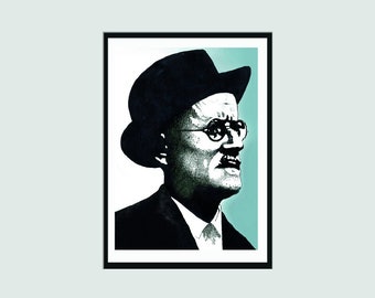 James Joyce Print - Signed Fine Art Print | Literary Print | Signed Print | Writer Gift | Gifts for Book Lovers | Modern Home Decor