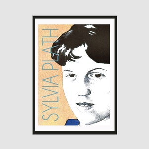 Sylvia Plath Autor Poster - Zeitgenössisches A2 Portrait Poster | Literarischer Druck | Geschenk für Literaturliebhaber | Moderne Wohndekoration