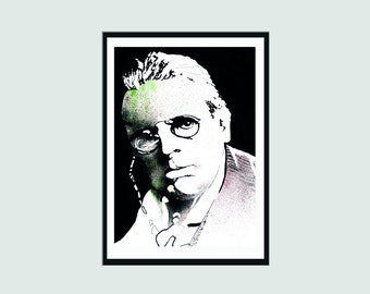W. B. Yeats Portrait Signed Print | Literary Print | Signed Print | Writer Gift | Book Lover Gift | Modern Home Decor