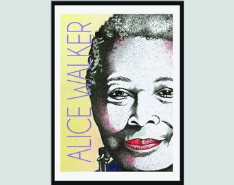 Alice Walker - Póster de retrato de autor / Impresión literaria / Regalo para los amantes de la literatura / Arte de póster / Decoración moderna del hogar / Regalo literario